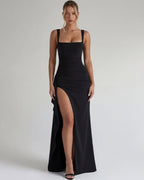 Vestido Longo de Decote Quadrado Verão do Vale
