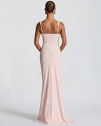 Vestido Longo de Decote Quadrado Verão do Vale