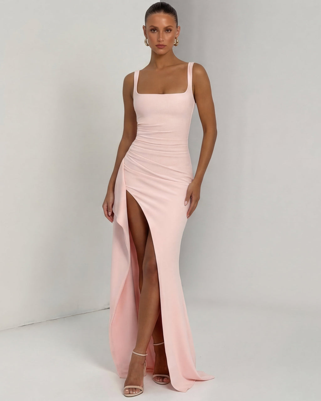 Vestido Longo de Decote Quadrado Verão do Vale