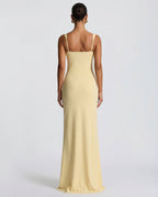 Vestido Longo de Decote Quadrado Verão do Vale