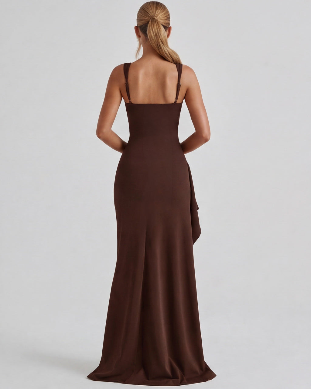 Vestido Longo de Decote Quadrado Verão do Vale