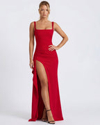 Vestido Longo de Decote Quadrado Verão do Vale