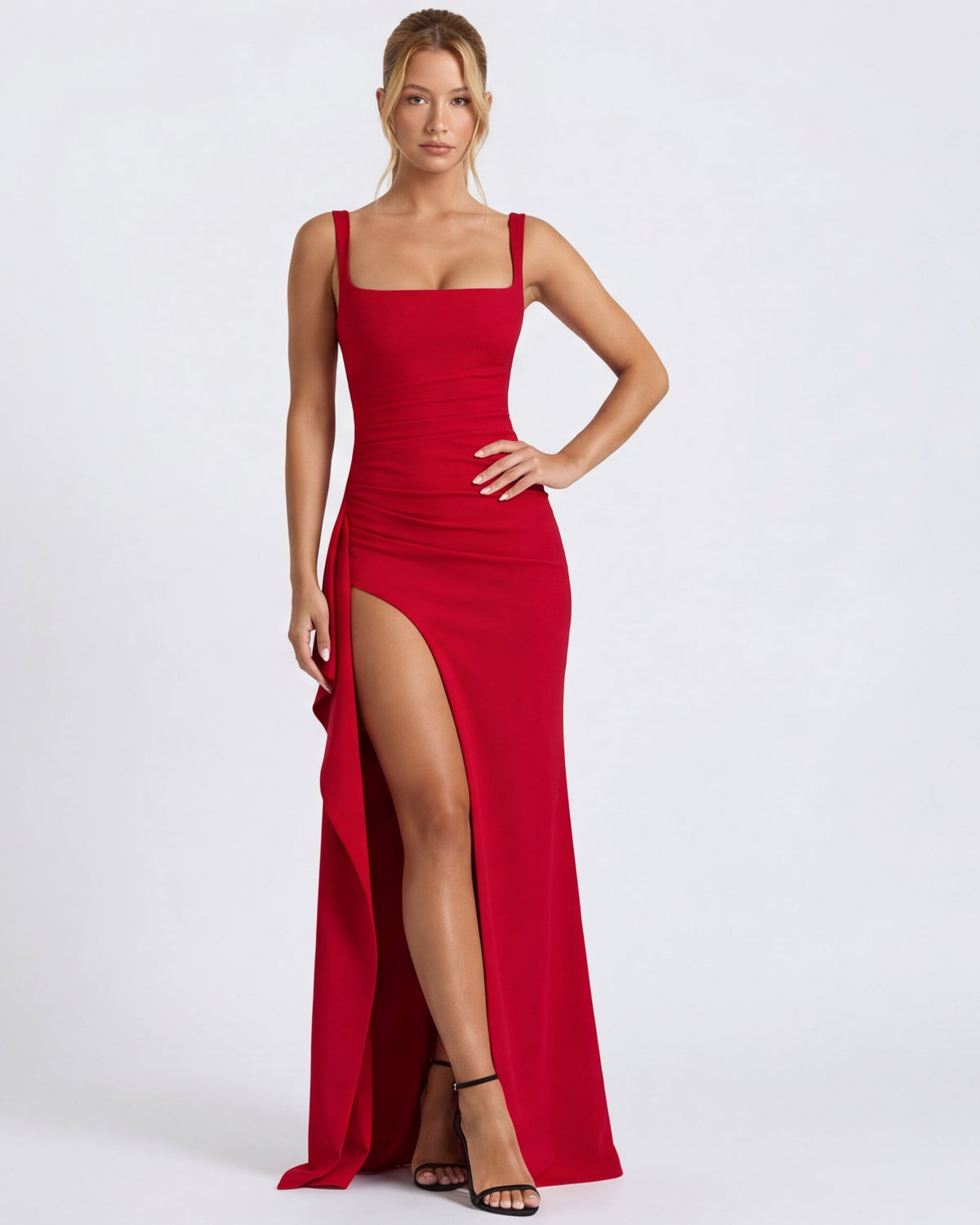Vestido Longo de Decote Quadrado Verão do Vale