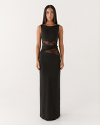 Vestido Longo de Renda Magnólia da Primavera