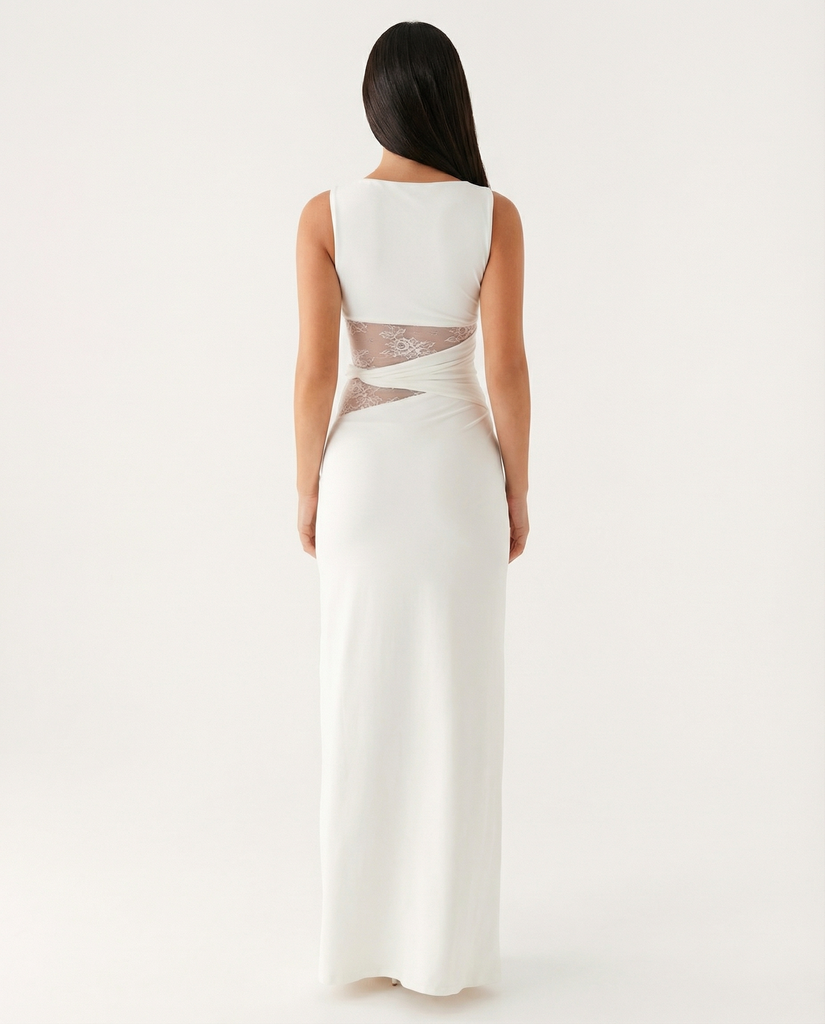 Vestido Longo de Renda Magnólia da Primavera