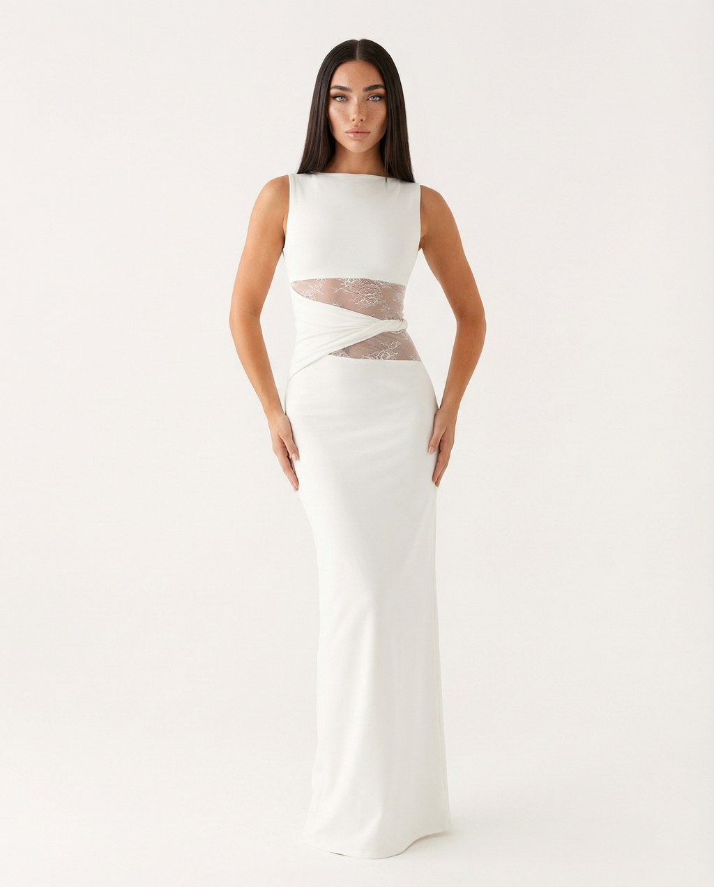 Vestido Longo de Renda Magnólia da Primavera