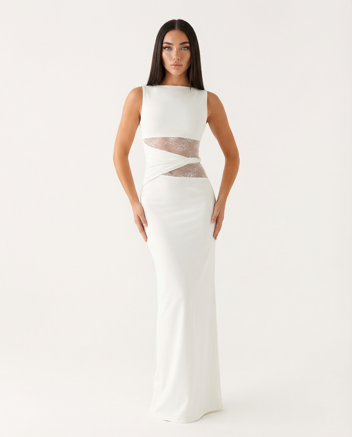 Vestido Longo de Renda Magnólia da Primavera