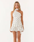 Vestido Curto com Alças ao Pescoço Flora da Primavera