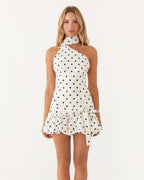 Vestido Curto com Alças ao Pescoço Flora da Primavera
