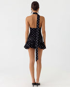 Vestido Curto com Alças ao Pescoço Flora da Primavera