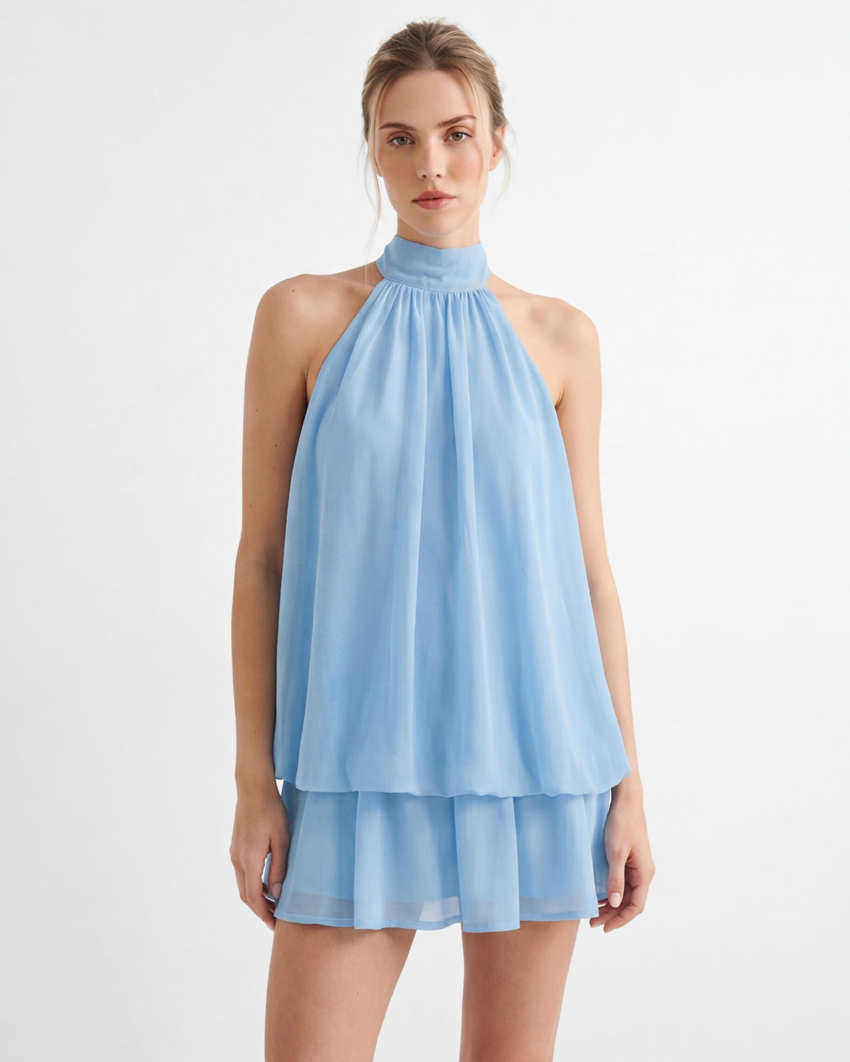 Vestido Curto com Alças ao Pescoço Riviera do Vale