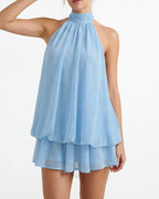 Vestido Curto com Alças ao Pescoço Riviera do Vale