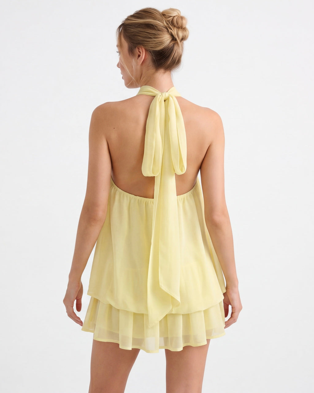 Vestido Curto com Alças ao Pescoço Riviera do Vale