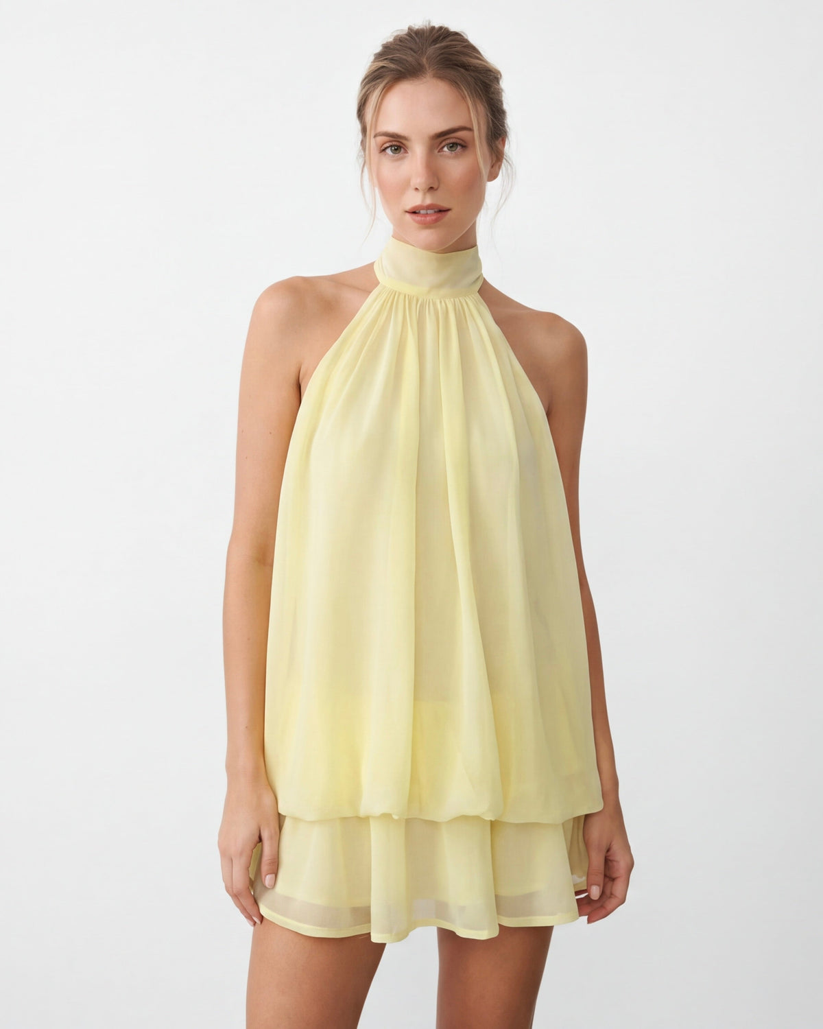 Vestido Curto com Alças ao Pescoço Riviera do Vale