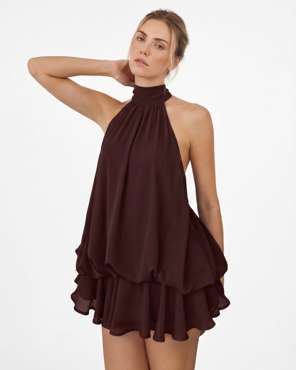 Vestido Curto com Alças ao Pescoço Riviera do Vale