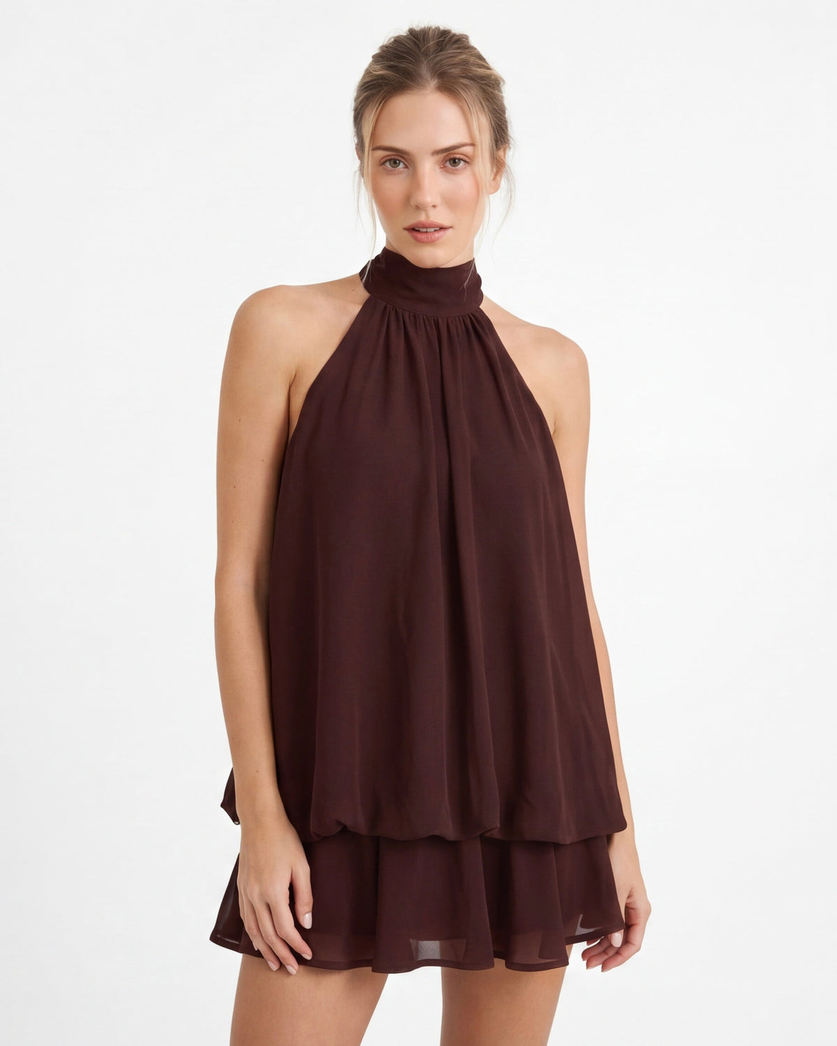 Vestido Curto com Alças ao Pescoço Riviera do Vale