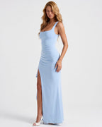 Vestido Longo de Decote Quadrado Verão do Vale