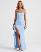 Vestido Longo de Decote Quadrado Verão do Vale