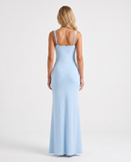 Vestido Longo de Decote Quadrado Verão do Vale