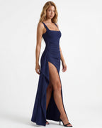 Vestido Longo de Decote Quadrado Verão do Vale