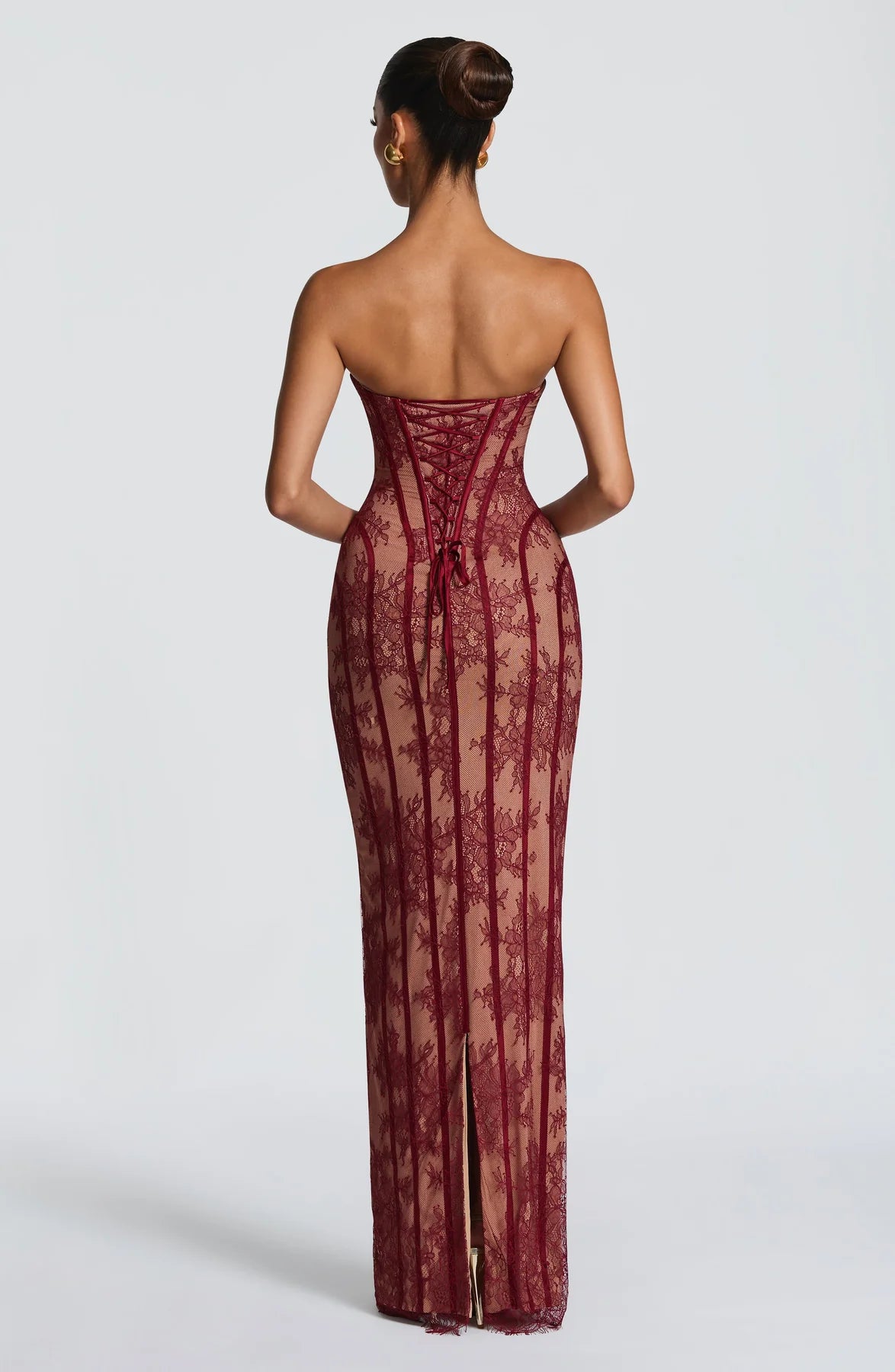 Vestido Midi Corset Renda Nuit Noire