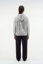 Sweatshirt com Capuz e Asas Brilhantes nas Costas