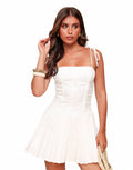 Vestido Curto com Corpete Verão da Primavera